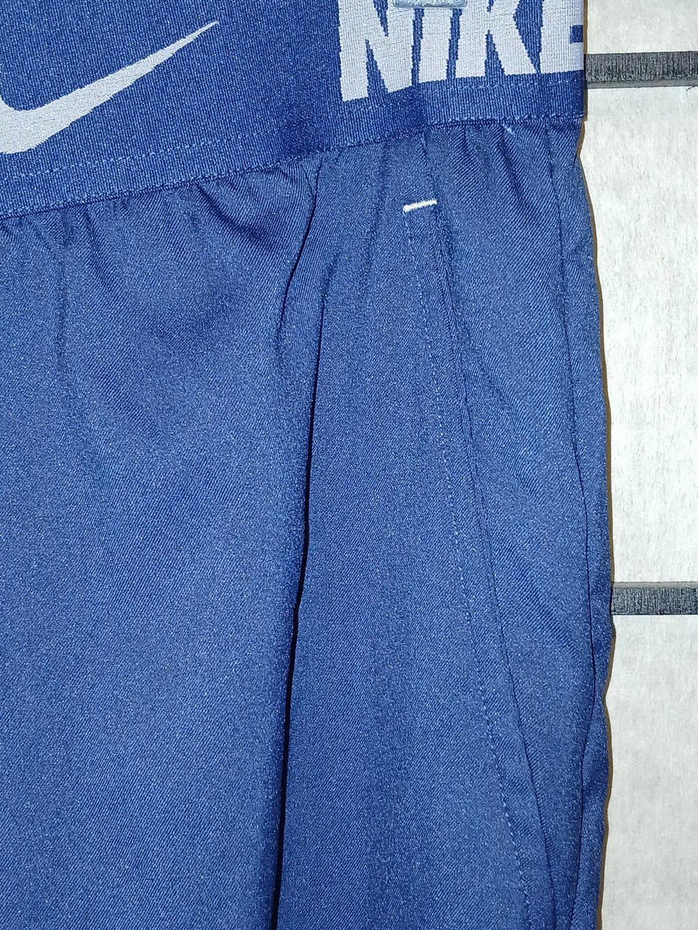 Nike Men's Navy Blue Athletic Shorts with White Logo - Picture 2 of 4